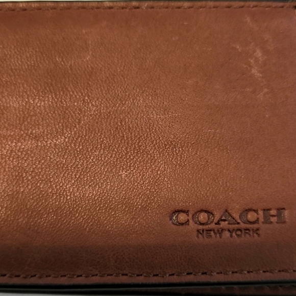 New Coach Tricolor Men's Leather Wallet with Removable Credit Card Holder - Picture 6 of 9